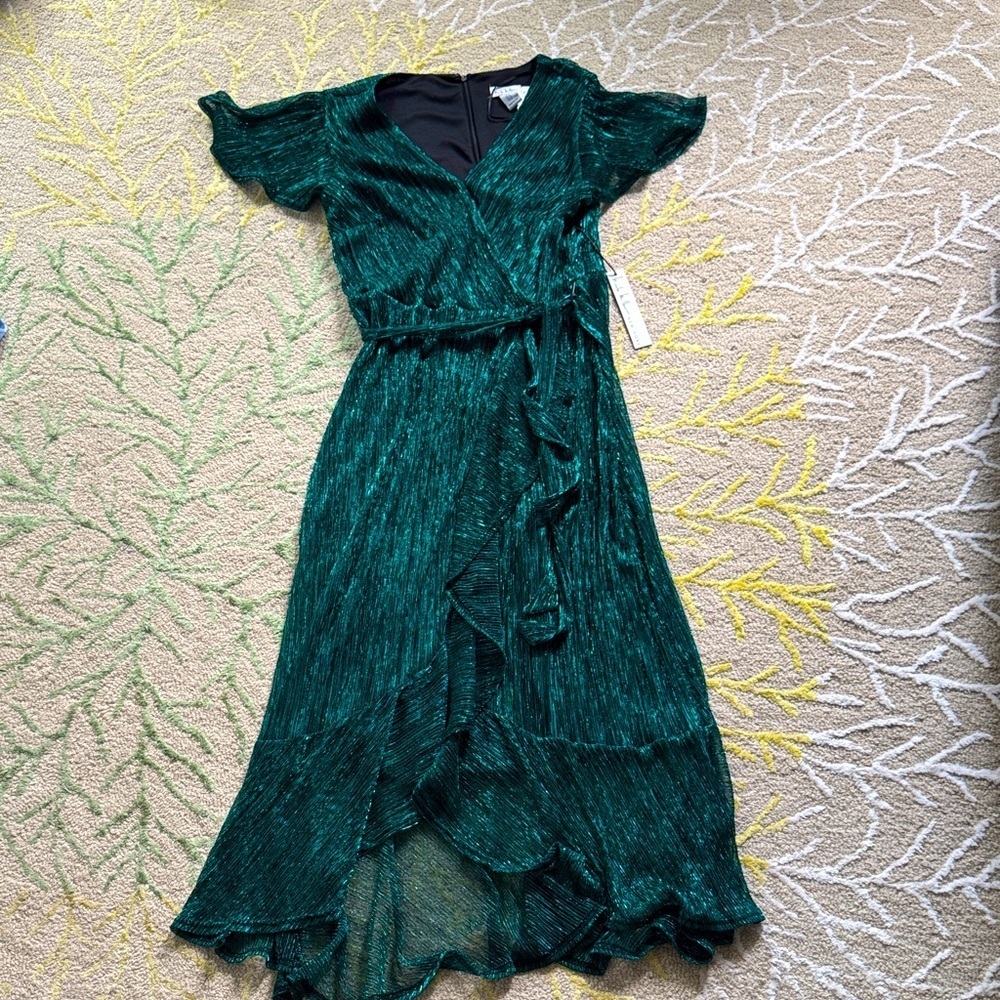 Nicole Miller, Emerald city cap sleeve tango disco fancy dress 6 NWT